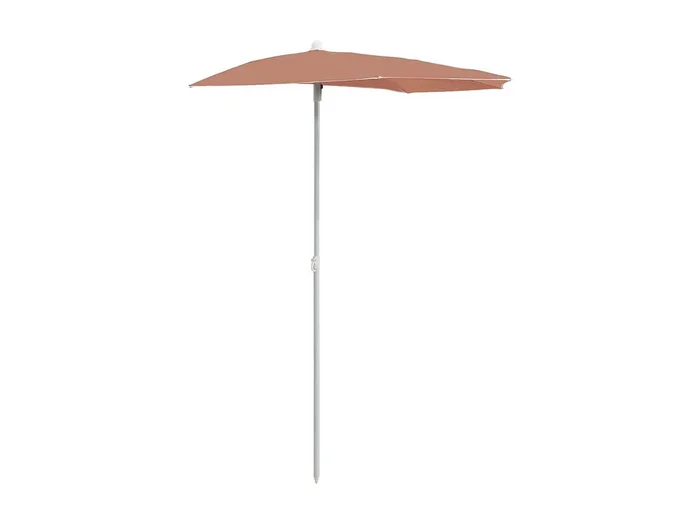 Hancock Sombrilla de jardín semicircular con palo terracota 180×90 cm