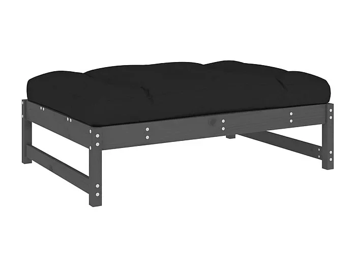 Helyndra Taburete de jardín madera maciza de pino gris 120×80 cm