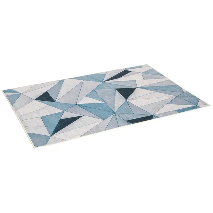 HOMCOM Alfombra de Salón Moderna Terciopelo Diamante 170×120 cm Alfombra Geométrica con Base Antideslizante para Dormitorio Oficina Estudio Multicolor