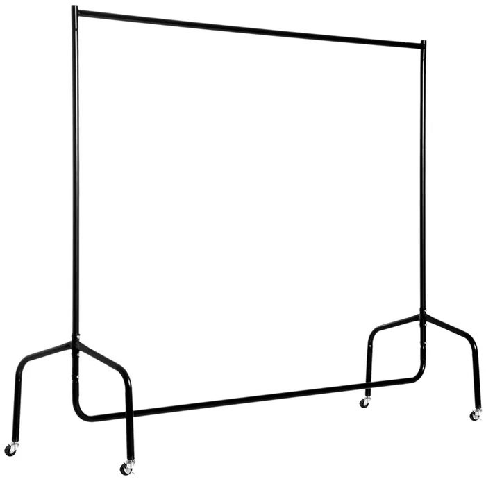 HOMCOM Burro para Ropa con Ruedas Perchero Burro para Ropa Metálico para Entrada Pasillo Dormitorio 150x60x170 cm Negro