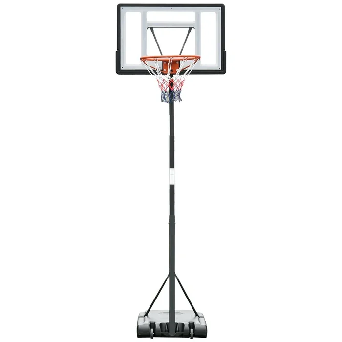 HOMCOM Canasta de Baloncesto con Soporte Aro de Baloncesto Portátil Ajustable en Altura 302-352 cm con Ruedas Base Rellenable para Niños y Adultos Negro