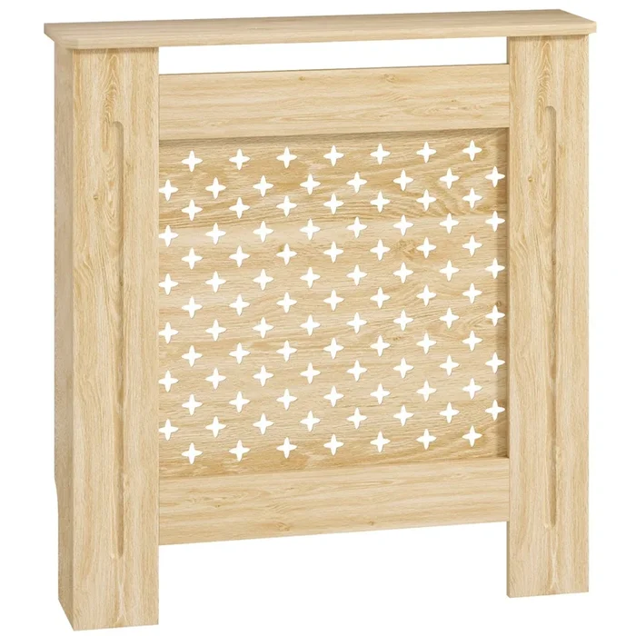 HOMCOM Cubre Radiadores Cubierta para Radiador de MDF 78x19x82 cm Cubreradiador para Salón Dormitorio Pasillo Roble