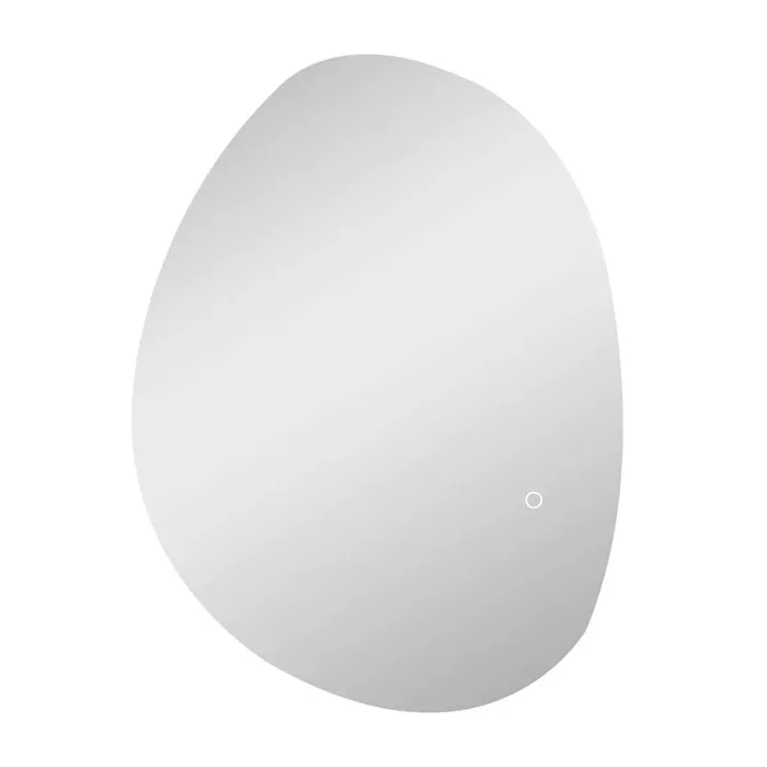 HOMCOM Espejo de Baño con Luz LED 70×50 cm, Espejo de Pared sin Marco, con 3 Colores de Luz, Brillo Regulable, Función Antivaho, Función de Memoria, Forma Irregular, Interruptor Táctil, IP44