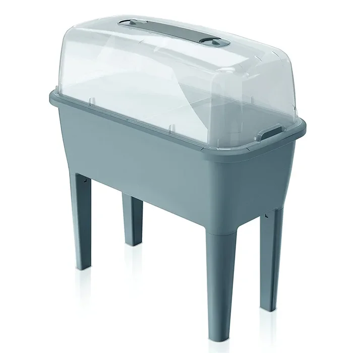 Huerto Urbano con invernadero de 52 litros en polipropileno 77 x 38 x 82 cm color gris