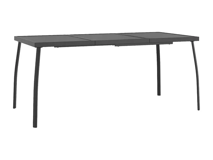 Ikast Mesa de jardín malla de acero gris antracita 165x80x72 cm