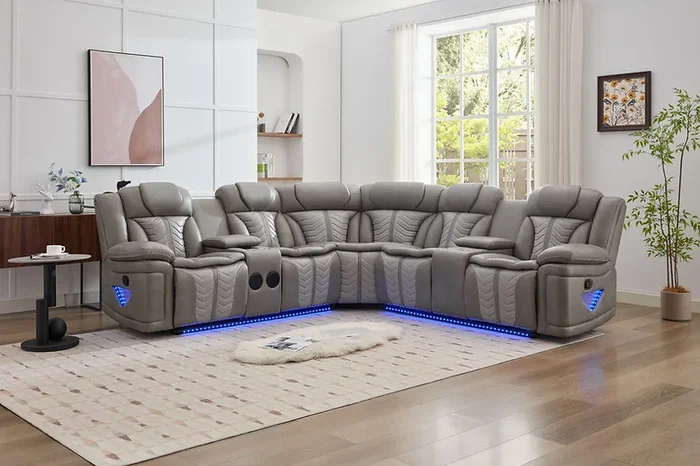 Innova Grey Reclining Sectional