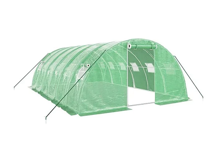 Invernadero de carpa para plantas flores y verduras con estructura de acero 24 m² 6 x 4 x 2 m verde 02_0044562