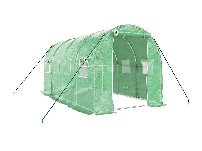 Invernadero de carpa para plantas flores y verduras con estructura de acero 8 m² 4 x 2 x 2 m verde 02_0044631