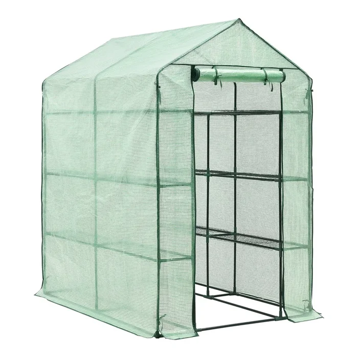 Invernadero de jardín Vale acero PE 120 x 170 x 194 cm verde [en.casa]