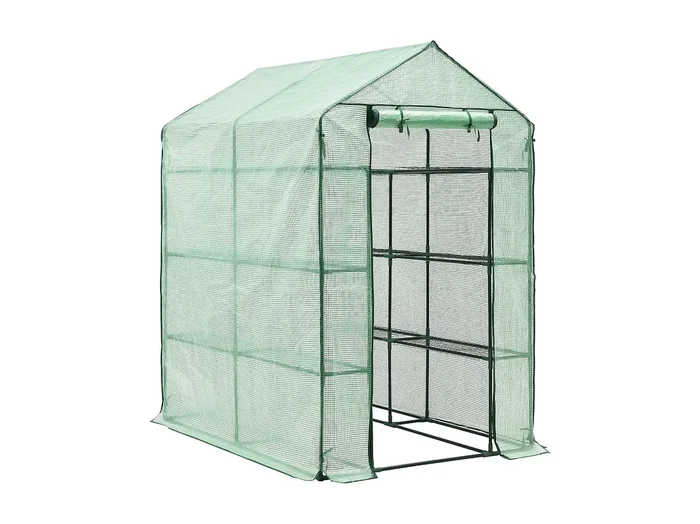 Invernadero de jardín Vale de acero y polietileno con estantes integrados 120 x 170 x 194 cm verde 03_0008258