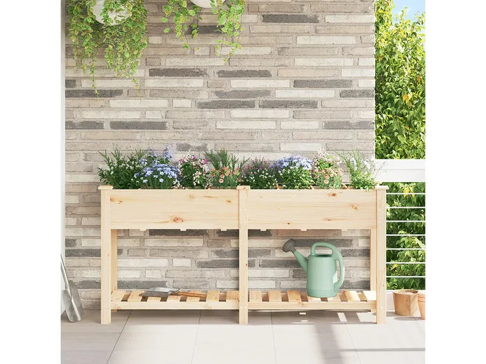 Jardinera con Rejillas 161x43x76 cm Madera Maciza de Abeto