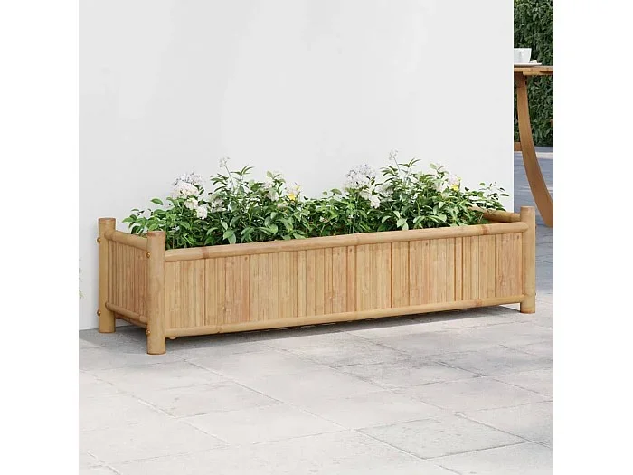 Jardinera de bambú 100x30x25 cm ES497737