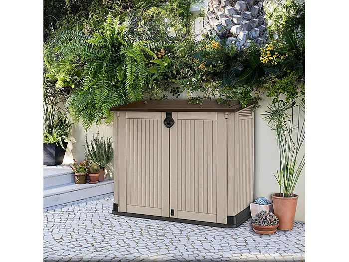Jardinera de resina «Caracas» – 880L – 132 x 71,5 x 113,5 cm – Beige