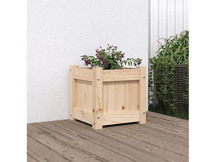 Jardinera madera maciza de pino 31x31x31 cm
