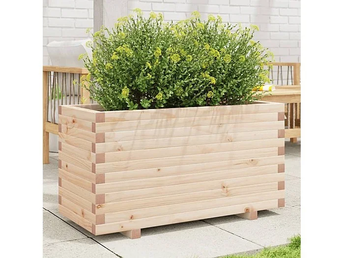 Jardinera madera maciza de pino 90x40x49,5 cm ES577088