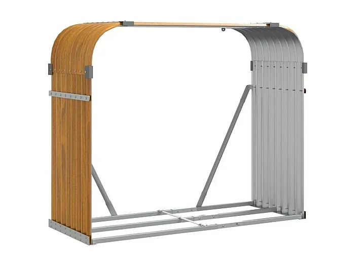Jilles Leñero de acero galvanizado acabado de madera 120x45x100 cm