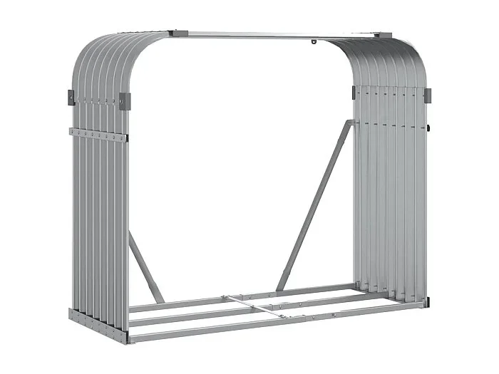 Jilles Leñero de acero galvanizado gris claro 120x45x100 cm