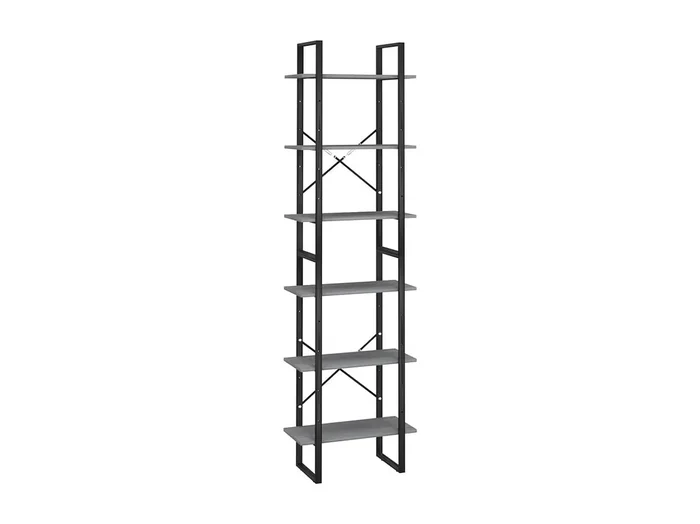 Juego de 2 estantes de almacenamiento 60 x 30 x 210 cm madera maciza de pino gris 02_0000664