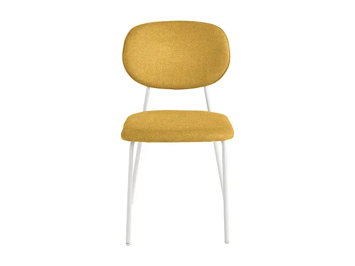 Juego de 2 sillas amarillas modernas «Nika» con revestimiento de tela y estructura de metal cm 48×54 86h