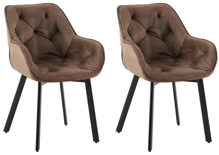 Juego de 2 Sillas de Comedor Antigo Giratorias de Terciopelo