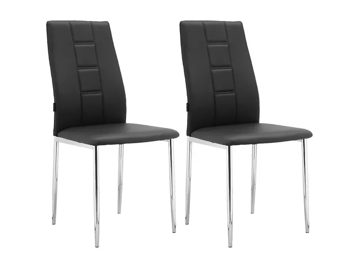 Juego de 2 sillas de comedor Edita en cromo negro