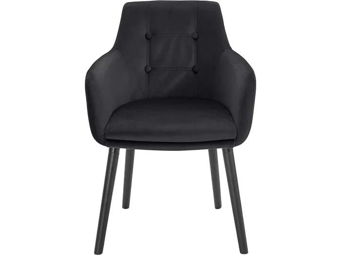 Juego de 2 sillas de comedor tapizadas en terciopelo negro