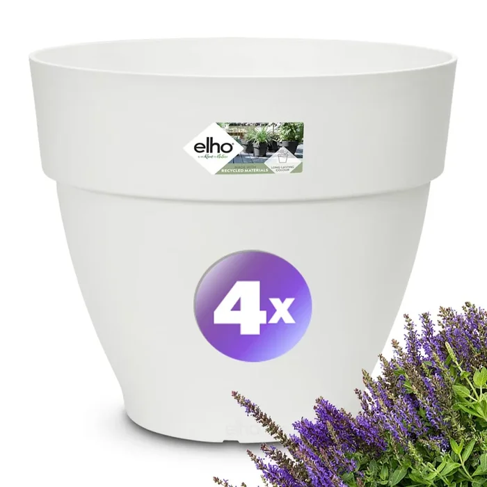 Juego de 4 macetas blancas 20x17cm 3,2L