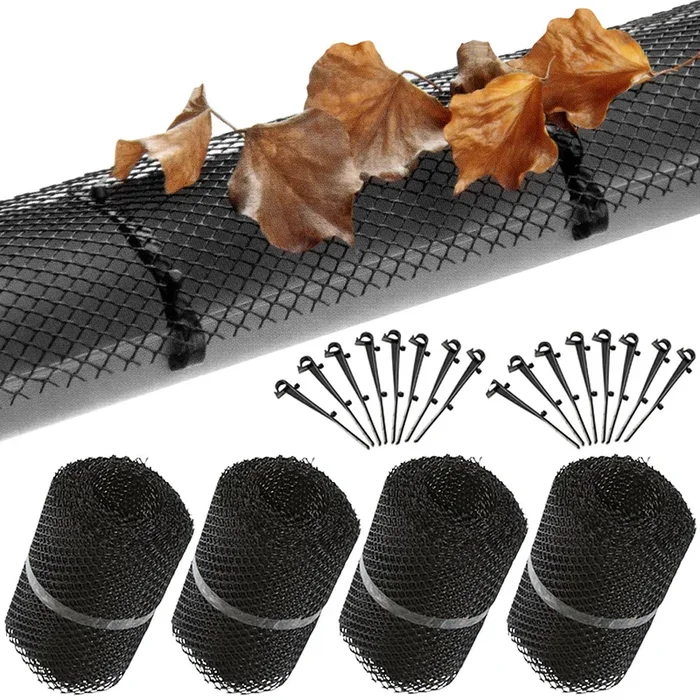 Juego de 4 protectores de canalón de 6 m x 17,5 cm cada uno