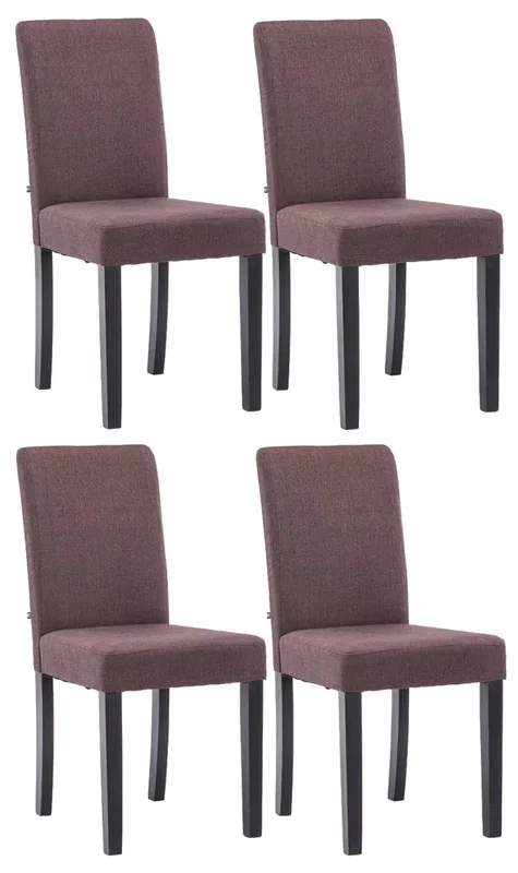Juego de 4 Sillas de comedor Ina de tela Marrón Negro