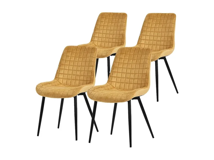 Juego de 4 sillas de comedor sillas de cocina sillas de salón sillas tapizadas terciopelo