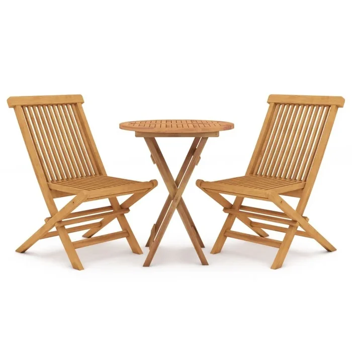 Juego de comedor para jardín 3 piezas madera maciza de teca VidaXL