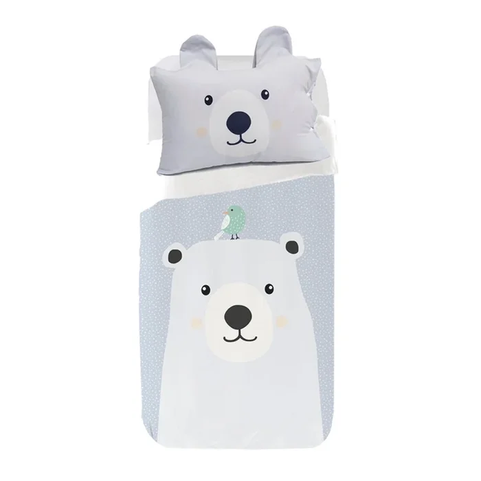 Juego de funda nórdica Infantil Oso Polar Oso Oso Polar – Blanco – Maxicuna (110X140)