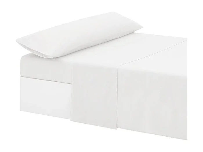 Juego de Sábanas Blancas 3 Piezas Cama 90cm Tacto Extrasuave Descansin