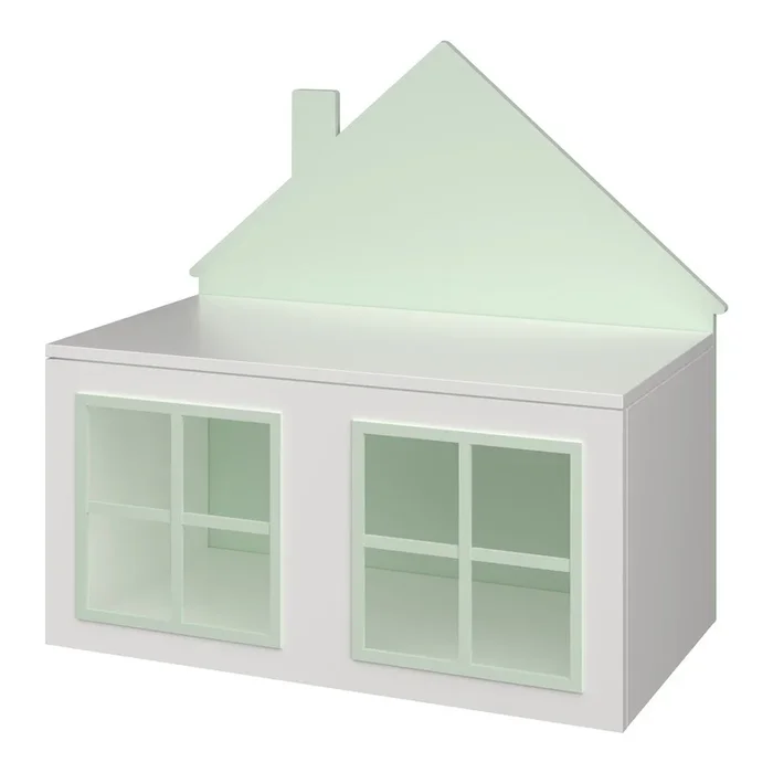 Juguetero Vipsali con tapa MDF 56x60x33 cm – Verde/Blanco [en.casa]