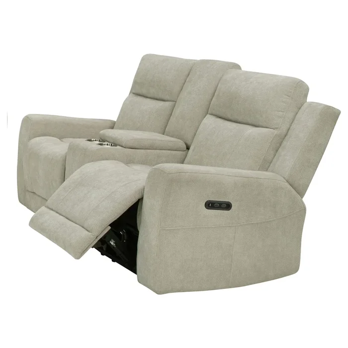 Kennett Ivory Chenille Upholstered Power Reclining Loveseat