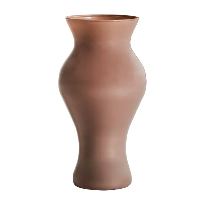 Kerr Florero, de Vidrio, en color Topo, de 13x13x26cm – Lastdeco