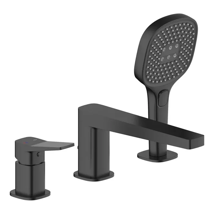 KFA Armatura 4525-210-81 – Grifo de bañera de 3 orificios MALAGA negro