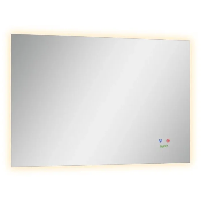 kleankin Espejo de Baño con Luz LED Espejo de Pared Antivaho 90×60 cm Interruptor Táctil 3 Luces Ajustable Función de Memoria y Marco de Aluminio Suspensión Vertical u Horizontal Plata