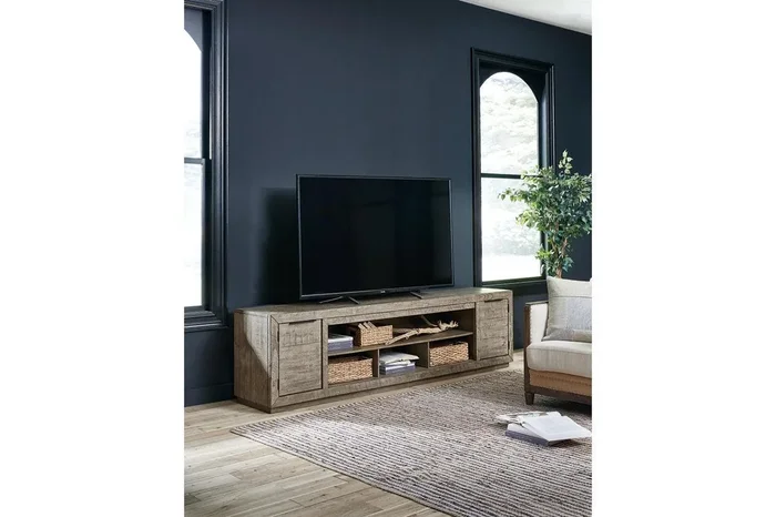 Krystanza Weathered Gray 92″ TV Stand