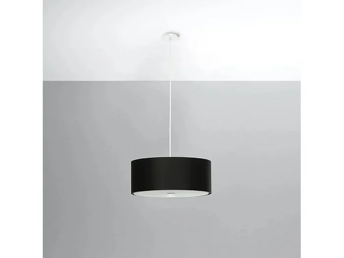 Lampada a Sospensione Cilindrica Nera 30cm E27 Lámpara colgante cilíndrica Negro 30cm E27