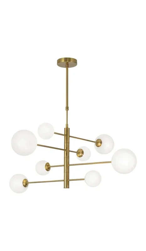 Lámpara 8 luces modelo Cosmica acabado laton, 78cm(alto) 85cm(ancho) 85cm(largo)