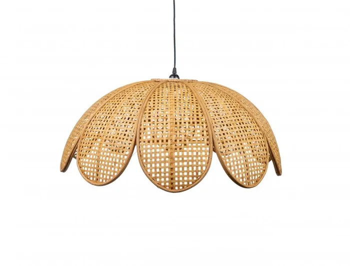 Lampara Colgante Flor Rattan