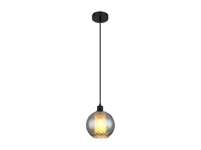 Lámpara colgante metal negro mate, 1x E27
