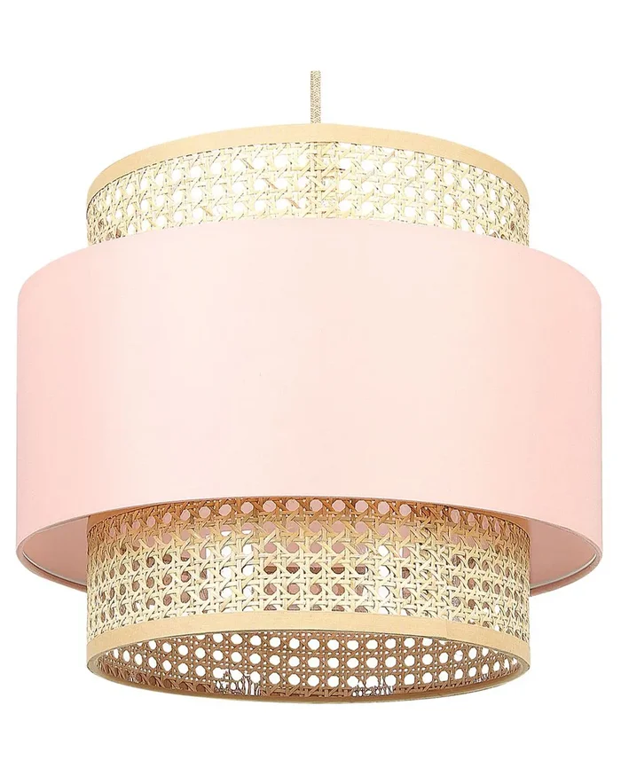 Lámpara colgante YUMURI Ratán Rosa melocotón