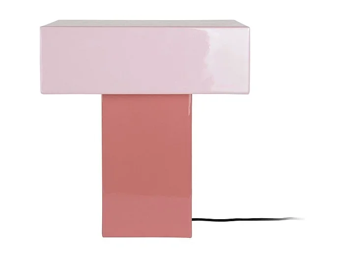 Lámpara de mesa Grato Recto – Bronceado rosa y rosa suave