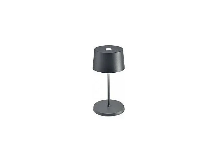 Lámpara de mesa LED recargable y regulable gris oscuro Olivia Pro Mini
