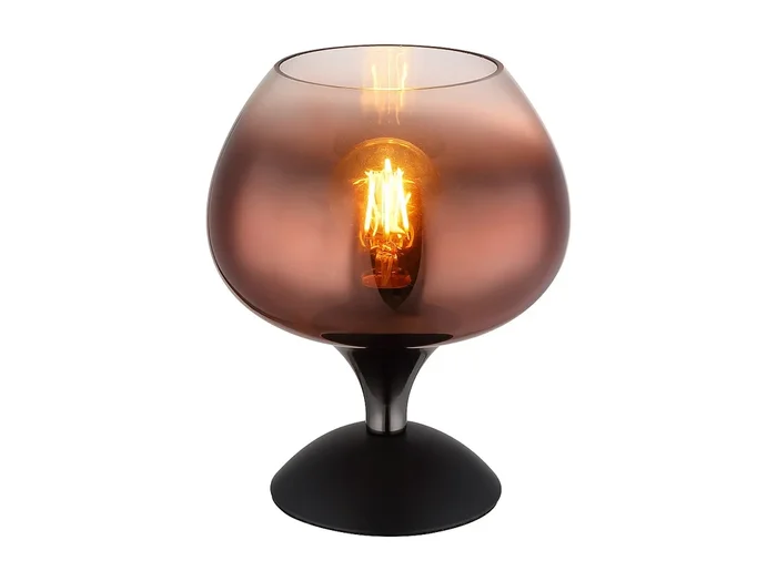 Lámpara de mesa metal negro mate, 1x E27