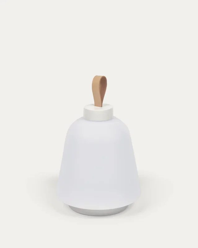 Lámpara de mesa Udiya de polietileno y metal con acabado blanco