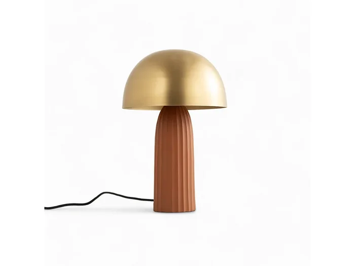 Lámpara de metal terracota y dorado – Joy
