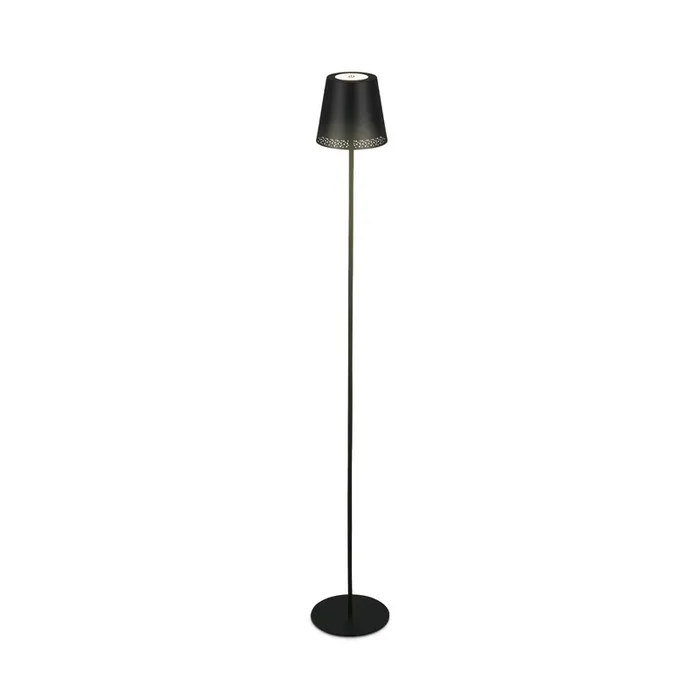 Lámpara de pie LED recargable Kiki, 3.000K, negra, IP44